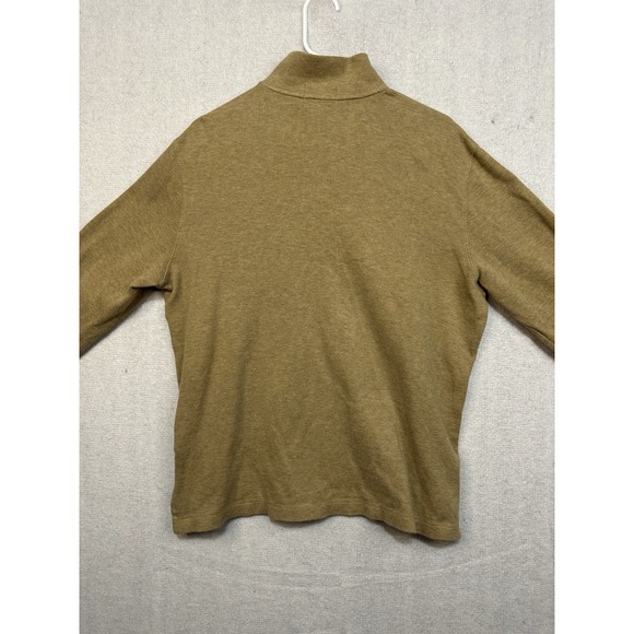Polo Ralph Lauren Sweater Medium 1/4 Zip Brown Pullover Estate Rib Cotton - Picture 2 of 9
